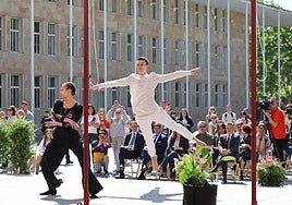 Anna Dzioubenko e Iker Hernández han bailado en el acto de entrega de la estrella.