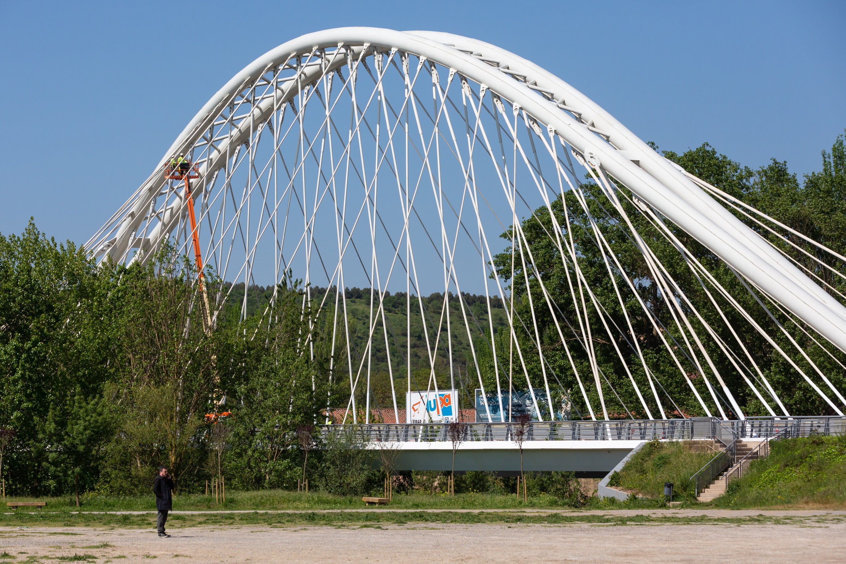 El cuarto puente, durante unas tareas de mantenimiento.