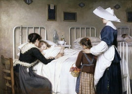 'La visita de la madre al hospital', óleo de Enrique Paternina, empujó al genio malagueño a pintar 'Ciencia y caridad'.