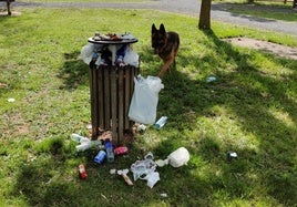 Basura entre peregrinos en la zona de Yalde