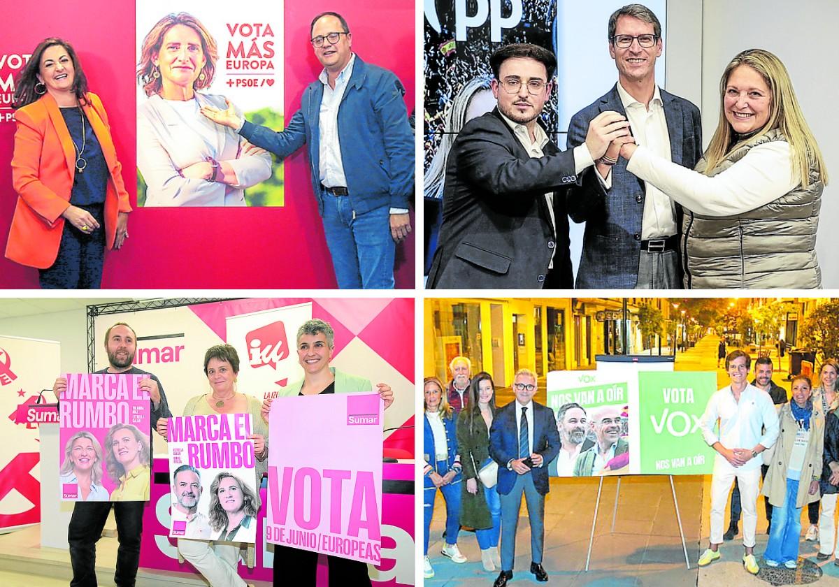 PSOE, PP, Sumar y Vox arrancaron anoche la campaña electoral de cara al 9J.