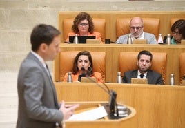 El consejero Osés, esta mañana en el Parlamento