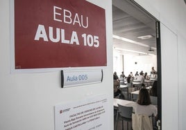 Un aula de la Facultad de Ciencias de la Salud en una prueba de la EBAU del pasado curso.