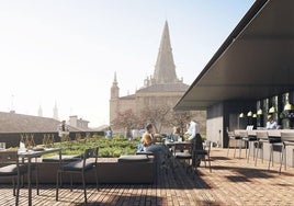 Restaurante y cafetería de acceso público con vistas a la aguja de la iglesia a la espera de saber en qué queda.