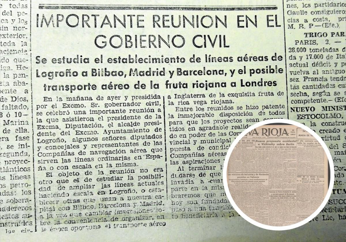 Aviones en Logroño en 1949