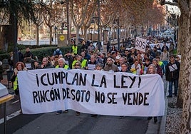 Manifestación en Logroño en diciembre contra la variante norte ferroviaria de Rincón de Soto.