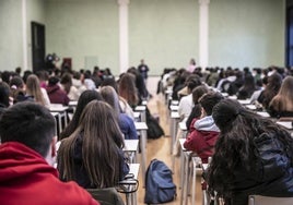 Alumnos de un colegio de La Rioja atienden a su profesora.