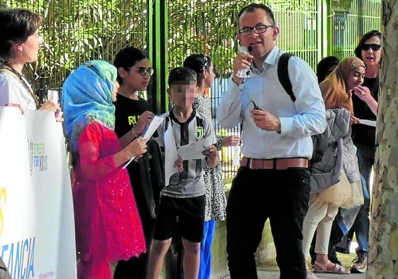 Manuel Pérez durante un acto de protesta de la entidad.