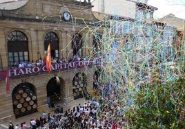 El disparo del cohete en Haro, en imágenes