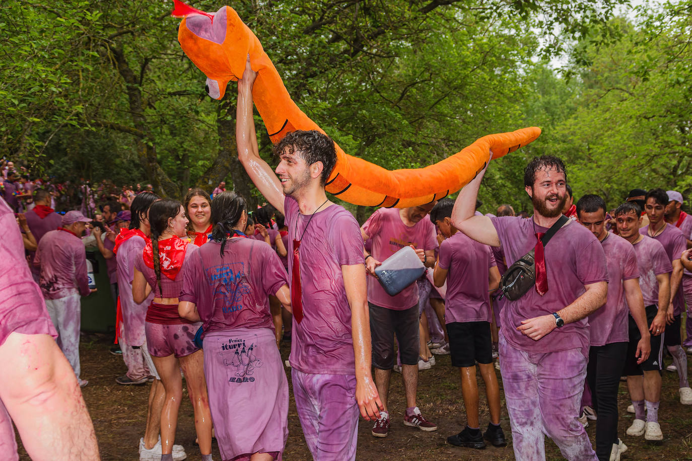 La Batalla del Vino de Haro tiñe los riscos