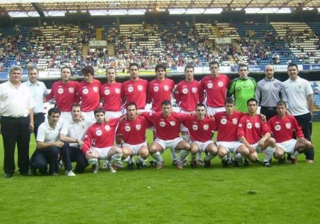 Equipo del CD Anguiano en Riazor.