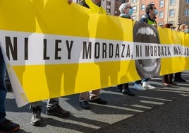 Manifestación frente a la Delegación de Gobierno contra la ley.