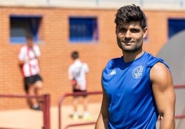 Miguel Santos después del entrenamiento de la SDL en Pradoviejo.