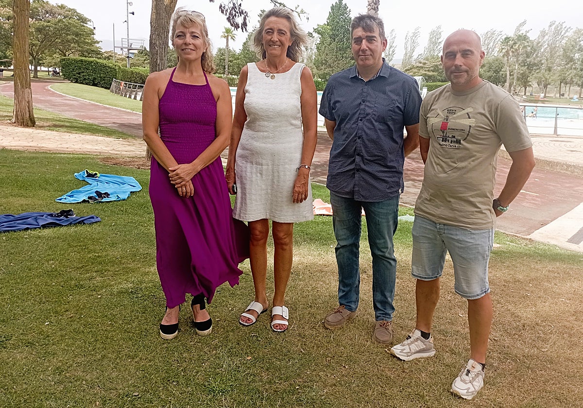 Nuria Ruiz, Mónica Arceiz, David Antoñanzas y Fernando Jiménez, en las instalaciones de La Planilla.