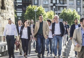 Otros tiempos, con Francisco Ocón, Concha Andreu y Pedro Sánchez, en una visita del presidente a La Rioja