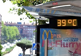 Termómetros a 39º en la última ola de calor sufrida en La Rioja, hace menos de dos semanas.