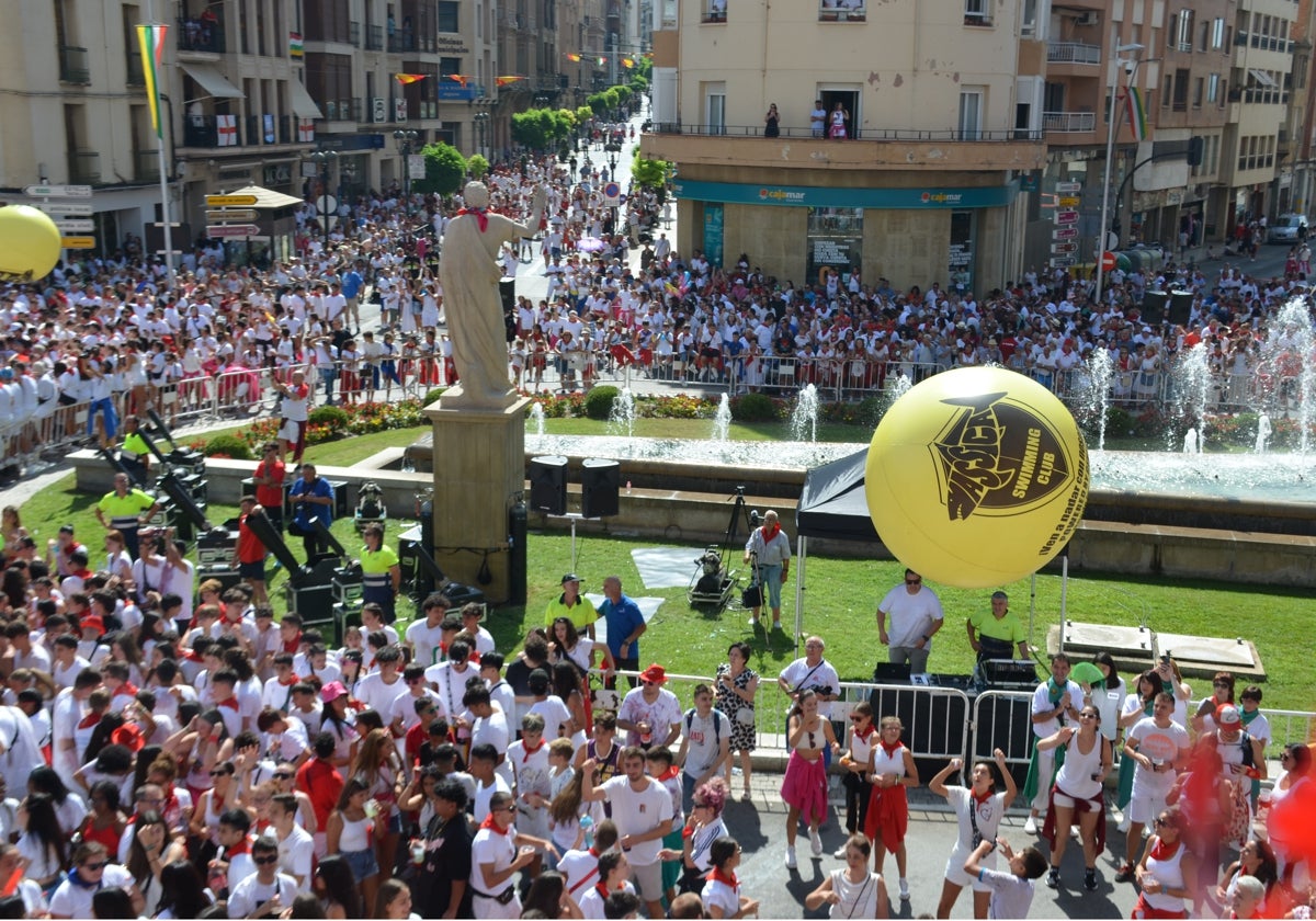 Ambiente en el chupinazo de las fiestas de Calahorra del año pasado.