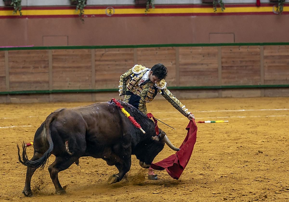Actuación del novillero Fabio Jiménez, en Arnedo el año pasado.