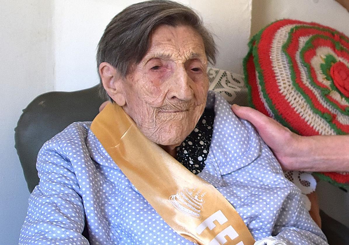 Juana González, el día que cumplió 106 años.