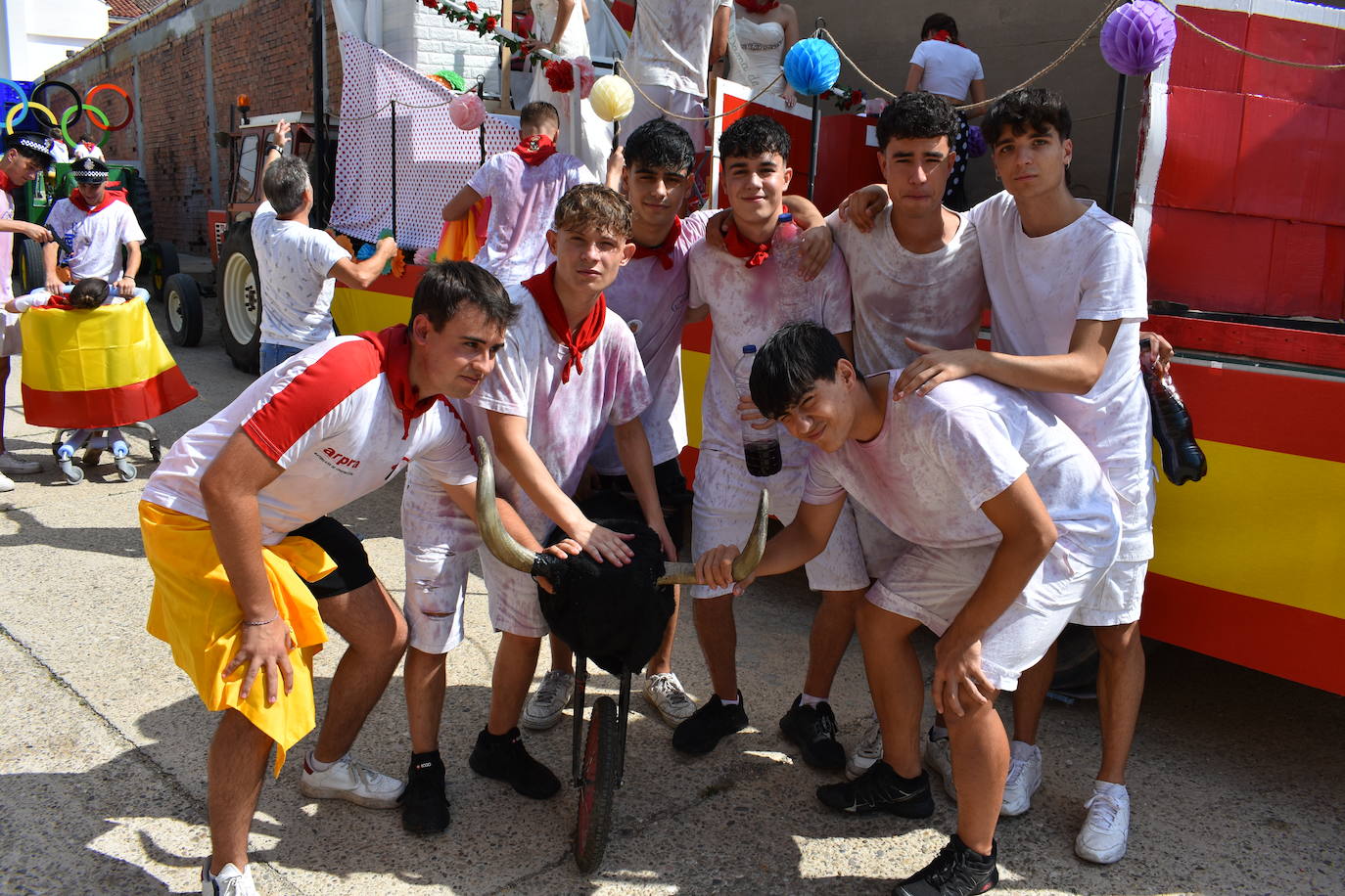 Disparo del cohete de las fiestas de Pradejón