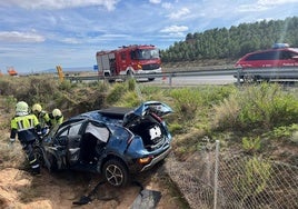 Imágenes del accidente ocurrido en la AP-68.