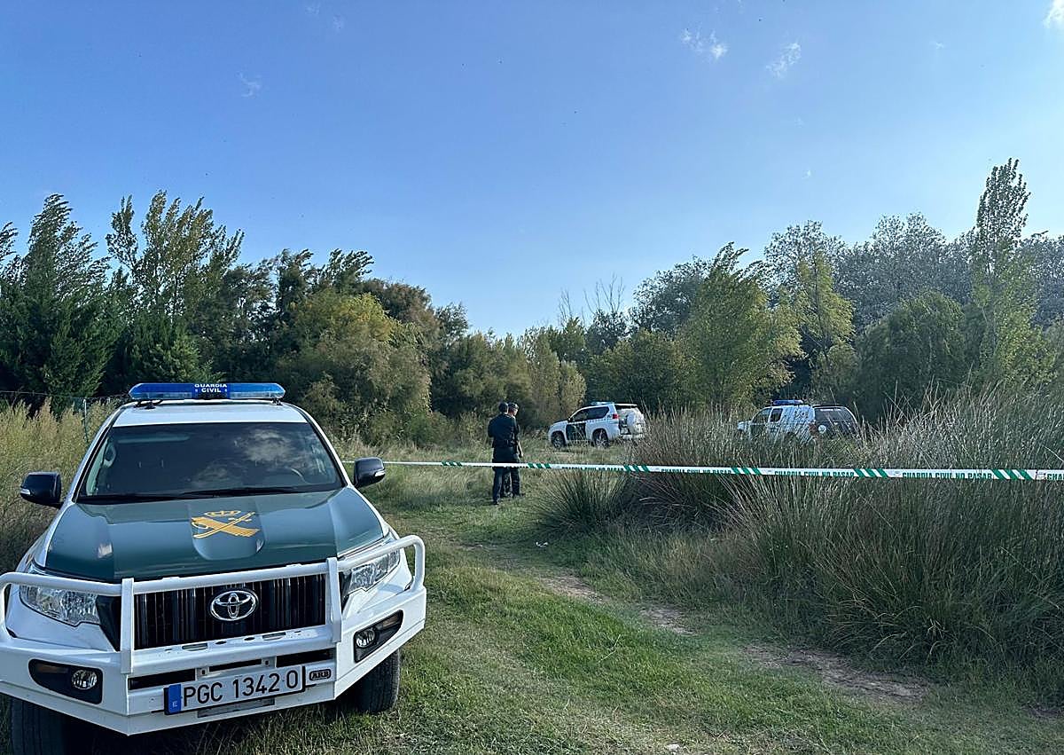 Imagen secundaria 1 - Los vehículos de los investigadores, en el lugar del hallazgo.