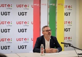 Jesus Izquierdo, secretario general de UGT en La Rioja, ha comparecido este miércoles antes los periodistas.