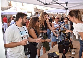 Uno de los puestos de vino Rioja del Garrapiteo de Cervera del Río Alhama en 2023.