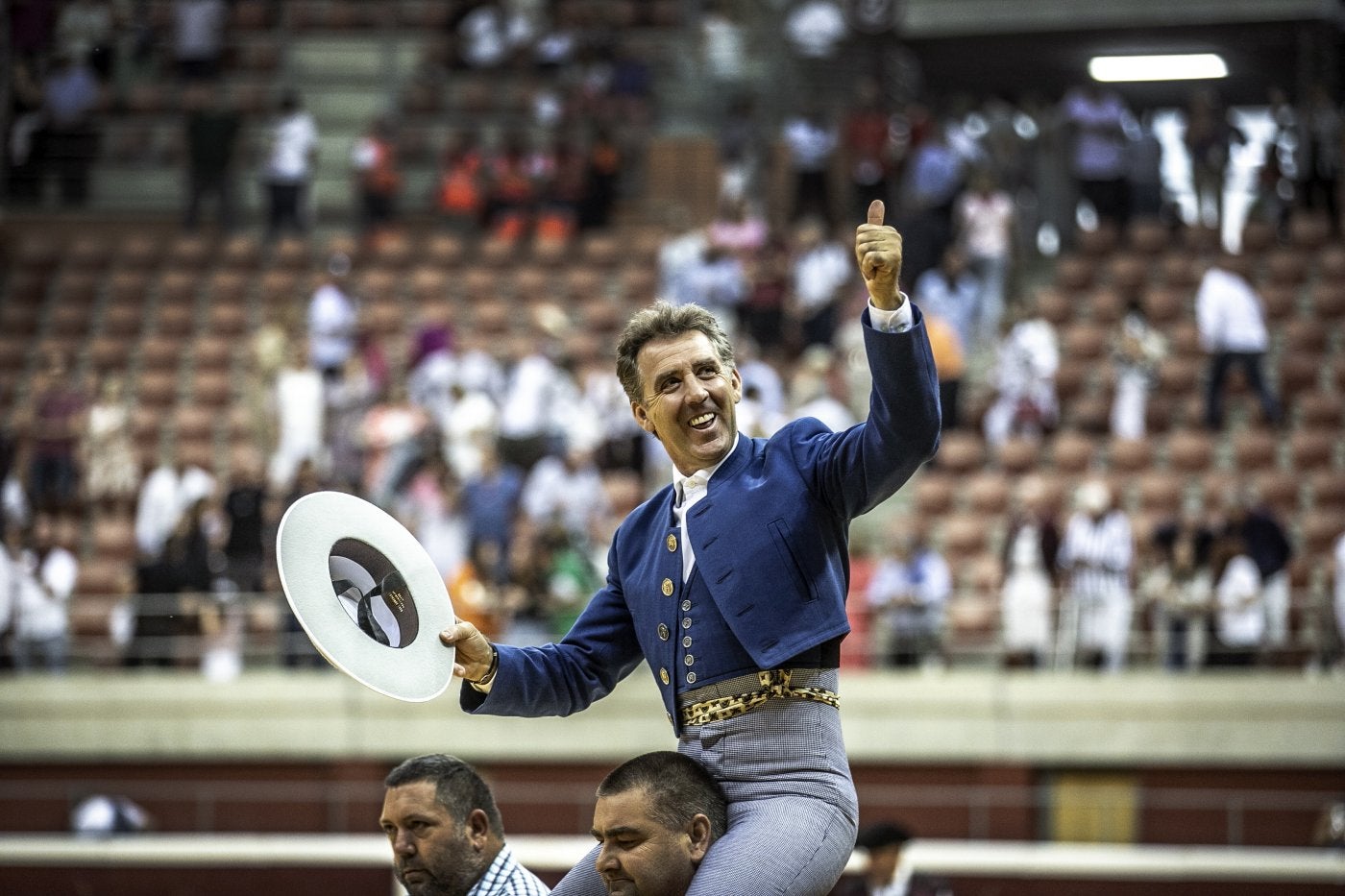 Pablo Hermoso de Mendoza, en uno de sus últimos triunfos en la plaza de toros de Logroño.
