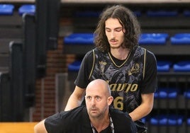 Jorge Serna, con Aleksandr Savkov durante un entrenamientos.