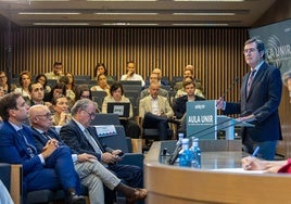 Antonio Garamendi, durante su intervención en el Aula UNIR.