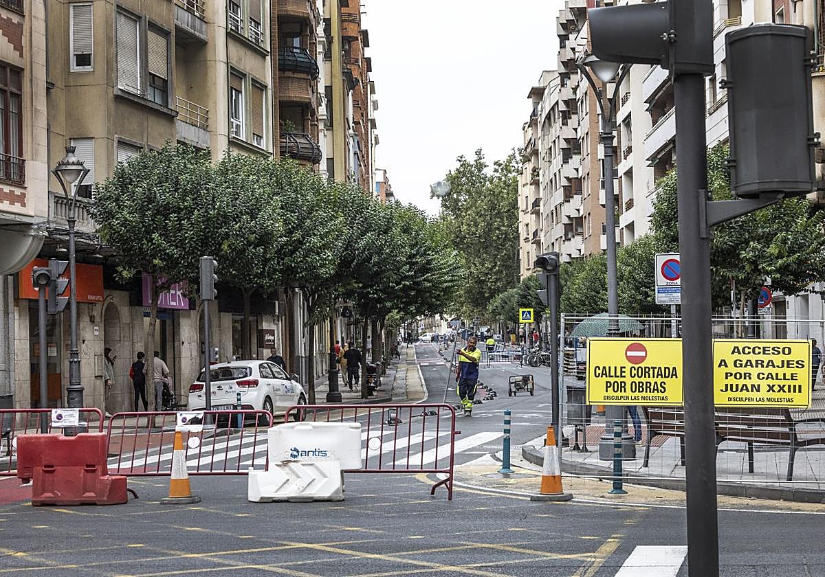 Obras en Duquesa de la Victoria, el pasado septiembre.