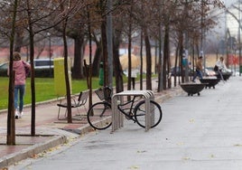 Tramo de La Cigüeña peatonalizado en el campus universitario durante el pasado mandato.