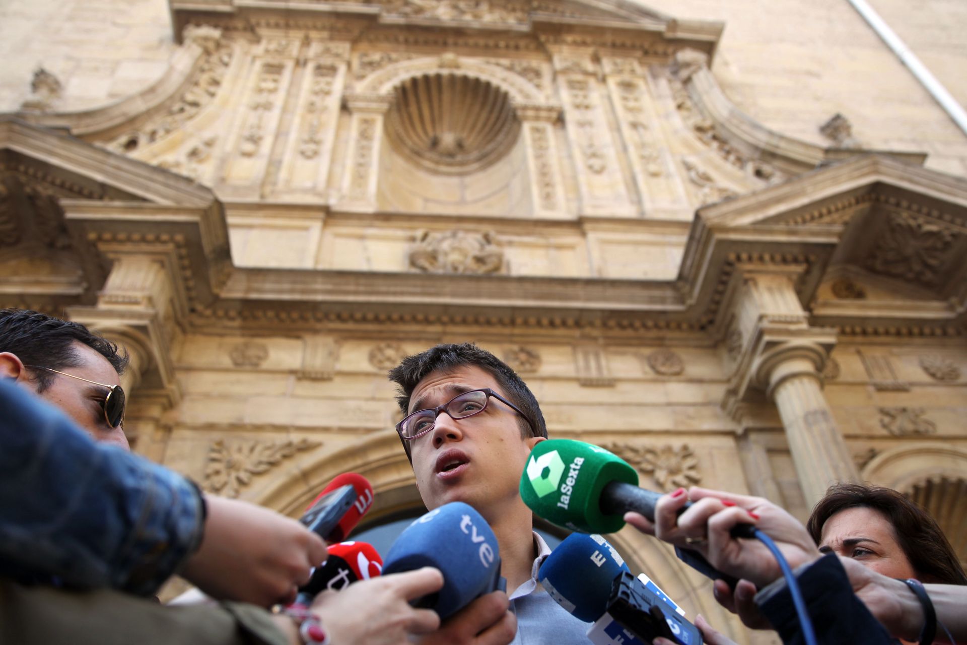Errejón, durante una visita a Logroño