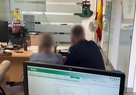 Los investigados, durante su declaración ante la Guardia Civil.