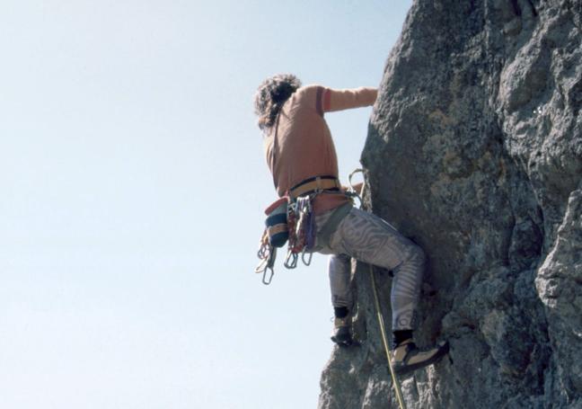 Corominas practica la escalada en Arnedillo, donde abrió una vía.