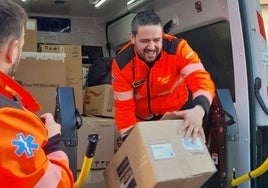 Voluntarios de La Rioja Cuida, que este martes han salido para Valencia.