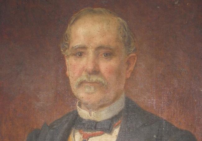 Retrato de Domingo Peña colgado en el consistorio berceíno.