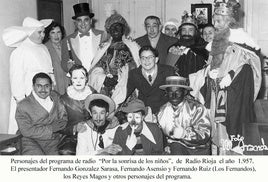 Los Reyes Magos en el programa radiofónico 'Por la sonrisa de los niños', de Radio Rioja en 1957.