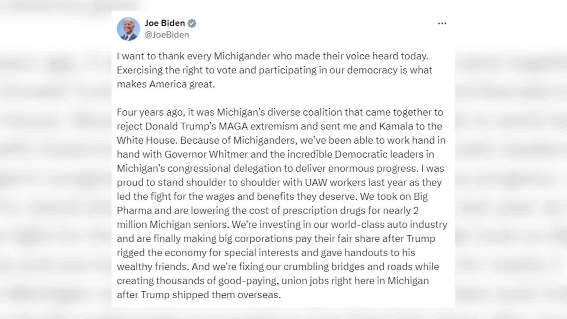 Trump y Biden salen vencedores en las elecciones primarias en Michigan