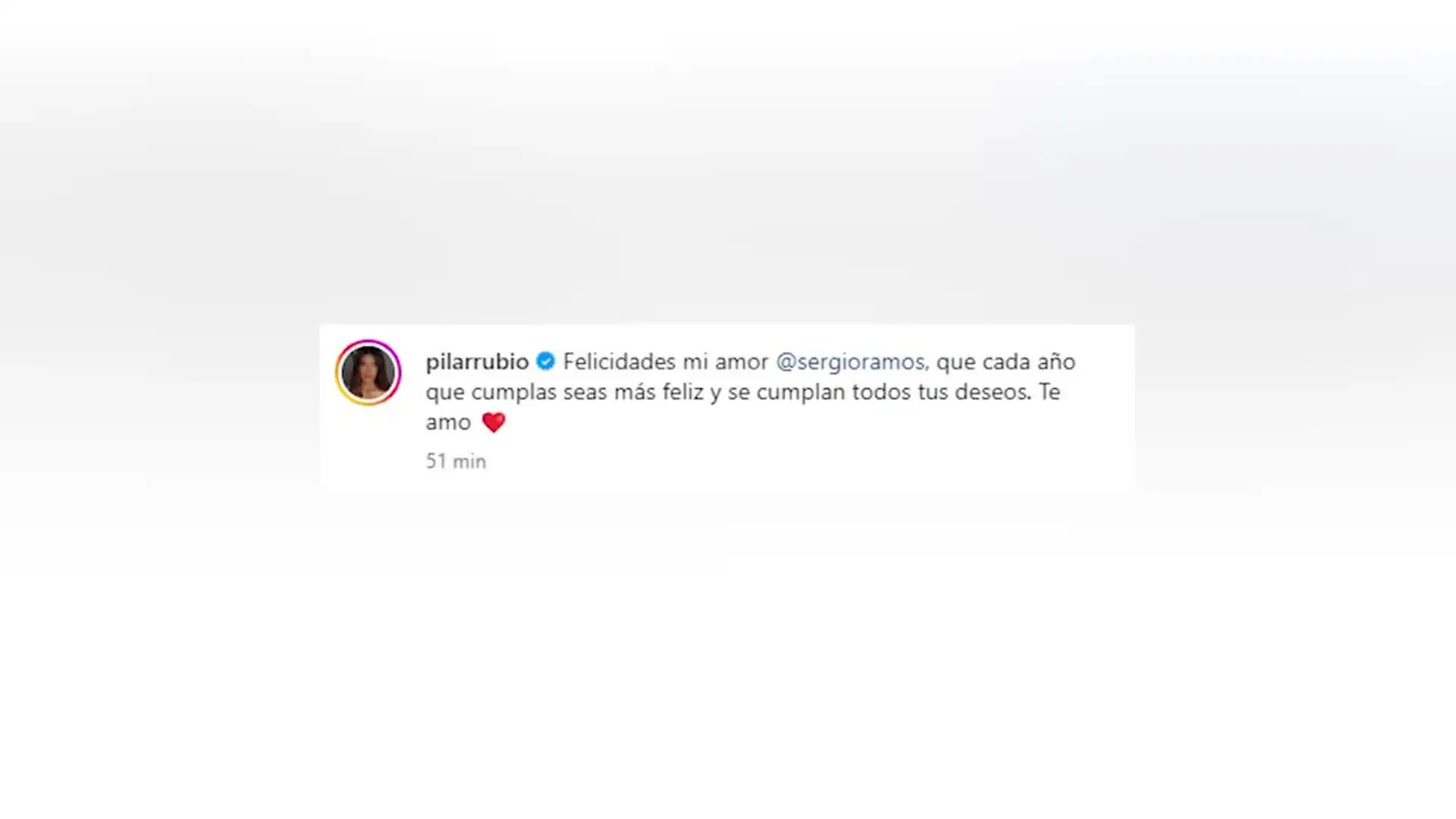 La romántica felicitación de Pilar Rubio a Sergio Ramos: "Que cada año seas más feliz"