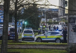 Dispositivo y zona acordonada en el lugar del accidente.