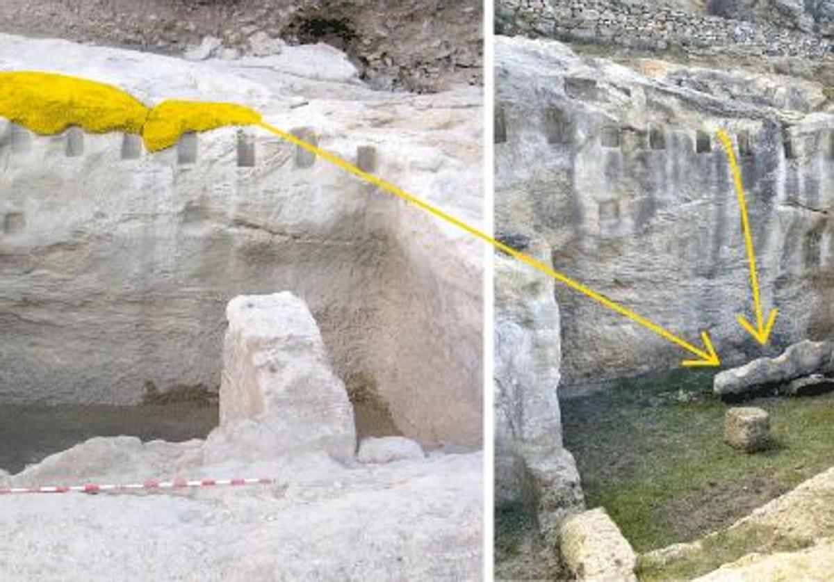 Las grietas en la roca de Contrebia Leucade ponen en peligro las estructuras del yacimiento
