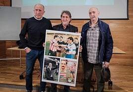 Raúl Ruiz, junto a Lotina y Abadía, el día que presentó su candidatura.