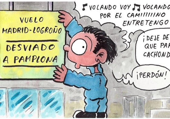 La desviación del vuelo Madrid-Logroño, según Tris