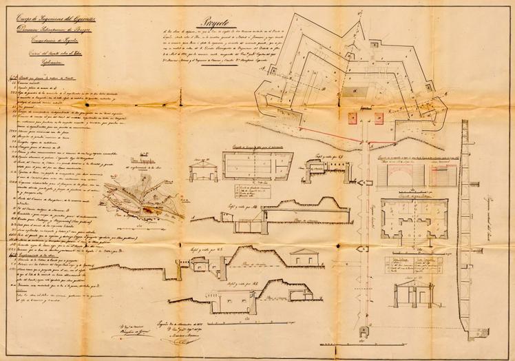 Proyecto de «defensa» de 1855, donde aparecen por primera vez las casetas.