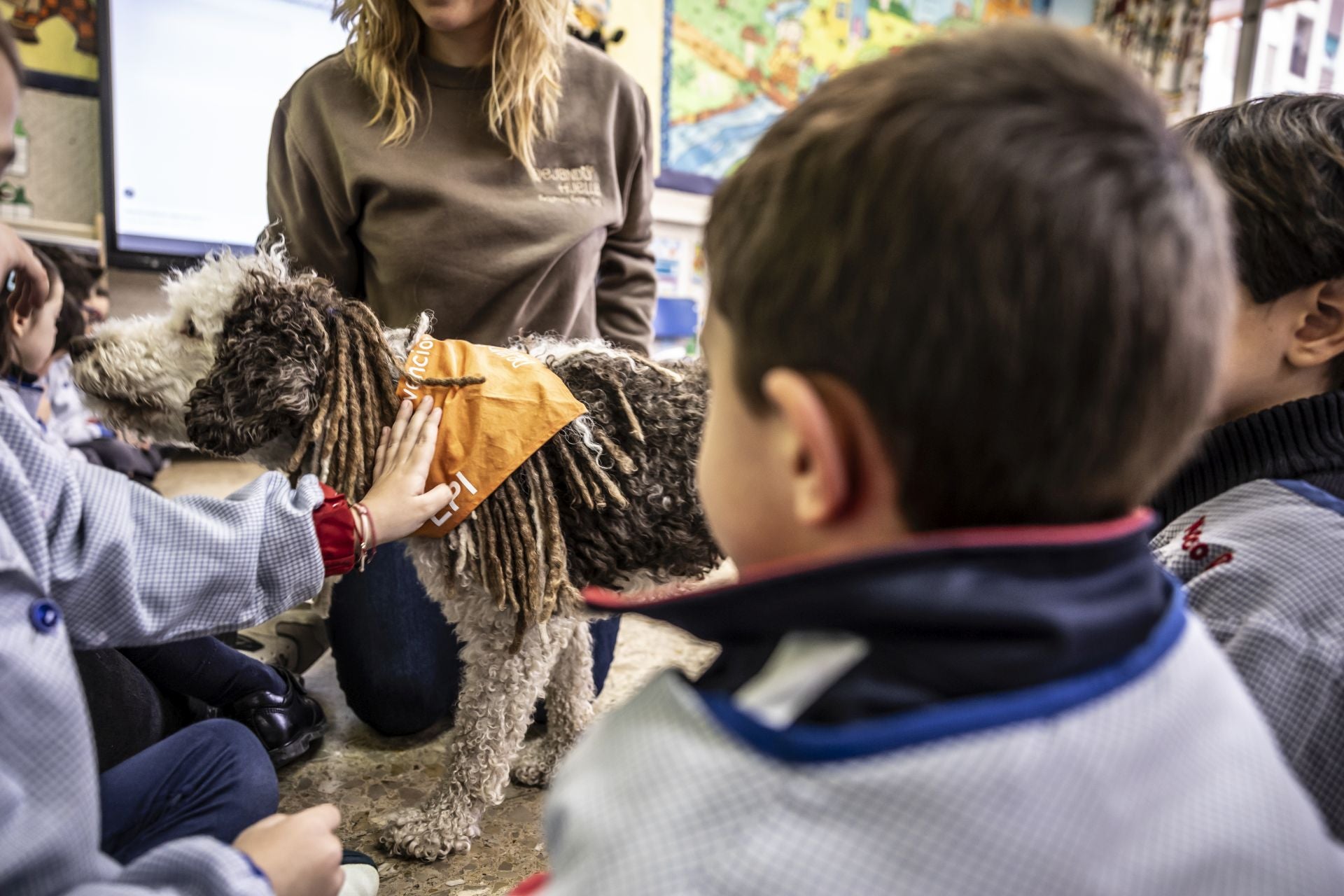 El perro Epi es uno más de la clase en Agustinas