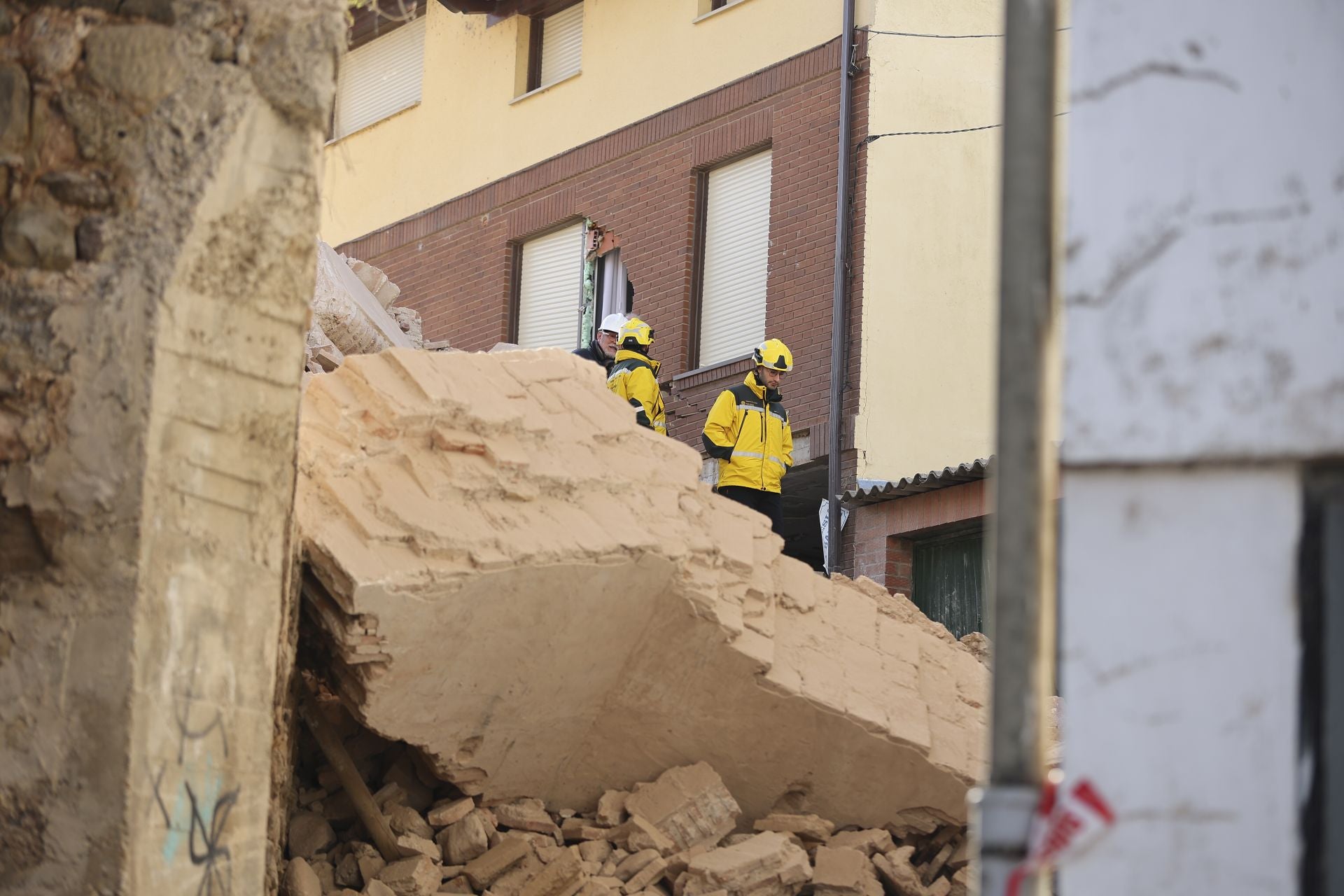 Las imágenes de Viguera en el día después del derrumbe