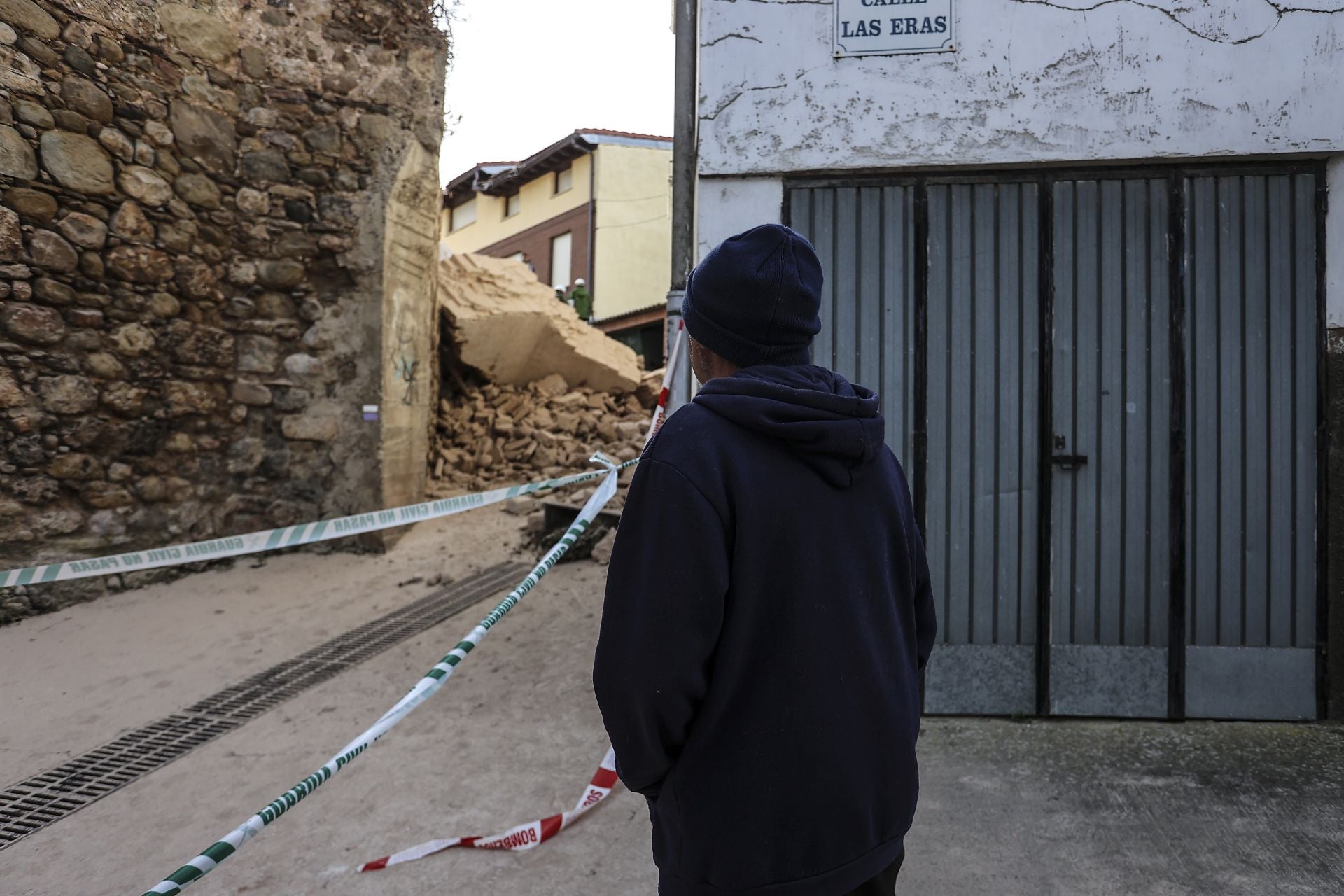Las imágenes de Viguera en el día después del derrumbe