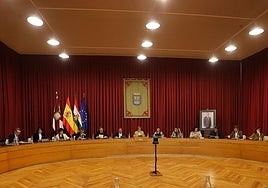 Imagen del pleno de este jueves, en el Ayuntamiento de Logroño.